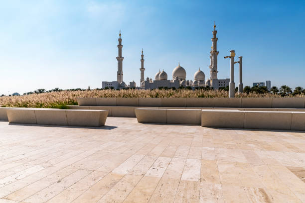 셰이크 자예드 그랜드 모스크 아부다비 (아랍에미리트) - minaret international landmark national landmark sheikh zayed mosque 뉴스 사진 이미지