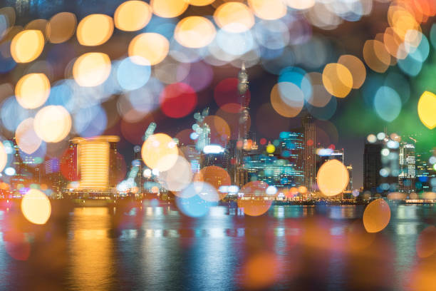 A fantastic night view of the city,dubai,UAE.