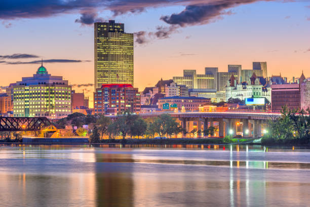 istock Albany, New York, USA skyline on the Hudson River 1169949726