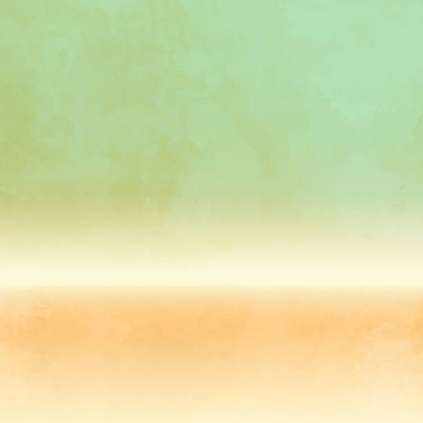 фоновый цветовой градиент с ретро акварелью текстуры - абстрактный летний пляж шаблон в песке желто-зеленых цветов - backgrounds beige softness abstract stock illustrations