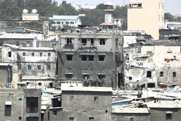 Rebuilding bomb damaged house