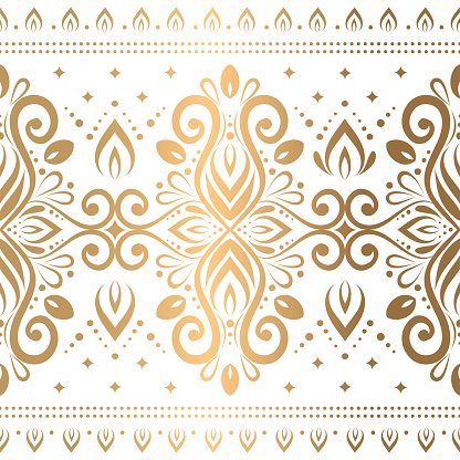 Golden Classical Pattern Gold And White Vintage Vector Seamless Pattern Wallpaper Elegant ...