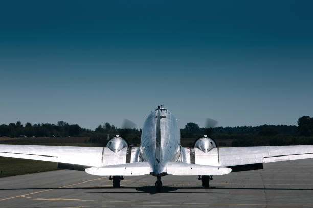 istock Old classic airplane prepare for departure 1169956060