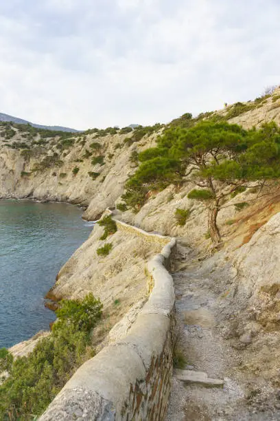 Photo of Golitsyn on Cape Kapchik from Blue Bay (Dailymanna or Imperial) on a cloudy day