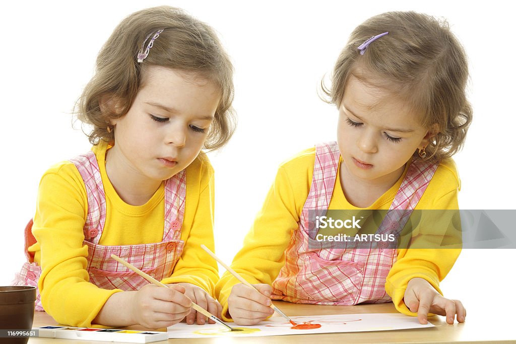 Children draw Children draw, studio, a white background Art Stock Photo