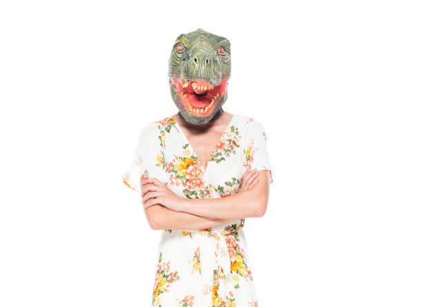 istock Female dinosaur in long dress 1169956658