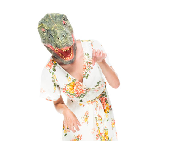 istock Female dinosaur in long dress 1169956678