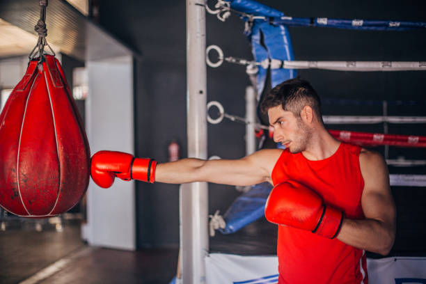 istock Boxer exercising at the gym 1169956804