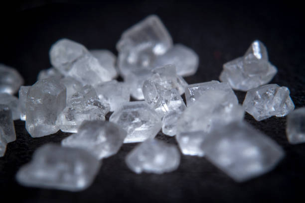 Macro shot sugar in details close-up picture