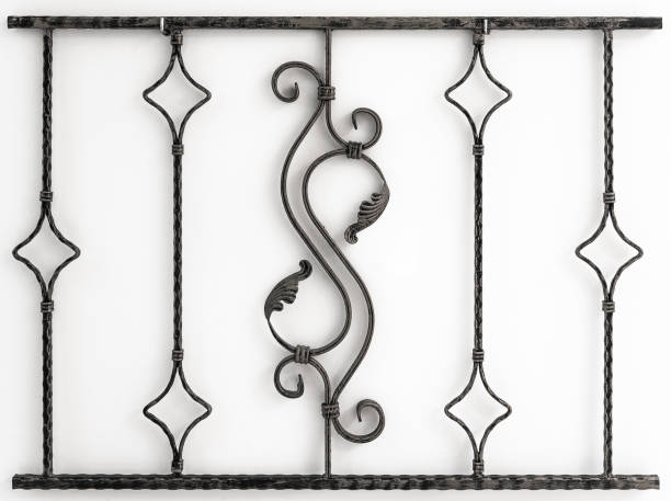 istock Hand made metal wall decoration element on white wall background backdrop 1169961324