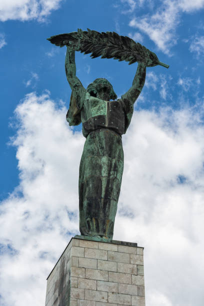 Aerial view of the beautiful Hungarian Statue of Liberty