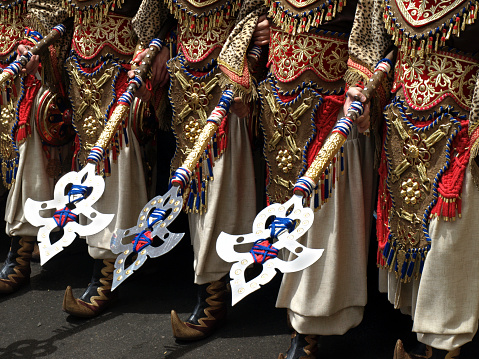El vestuario en un desfile Moros y cristianos, España photo