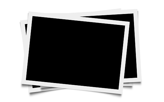 Blank photo frames on white background