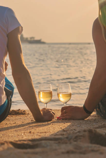 istock Drink wine by the sea. Selective focus. 1169979315