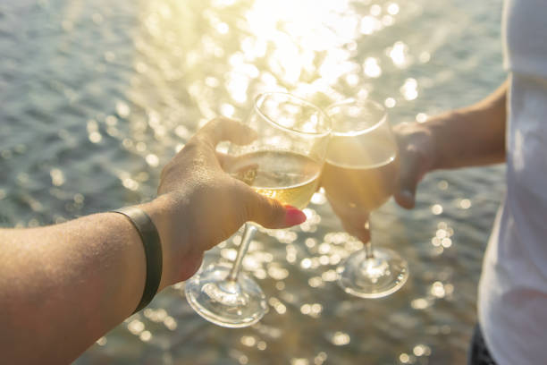 istock Drink wine by the sea. Selective focus. 1169979349