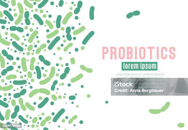 Probiotica Vector Poster Stockvectorkunst en meer beelden van Bacterie - Bacterie, Darmen, Gezondheidszorg en medicijnen