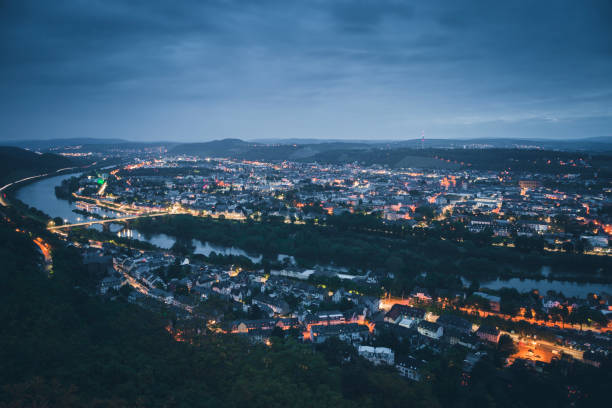 istock Panorama of Trier at night 1169981050