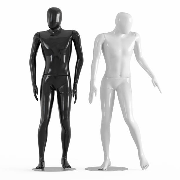 istock Male faceless mannequins black and white plastic 3D 1169981930