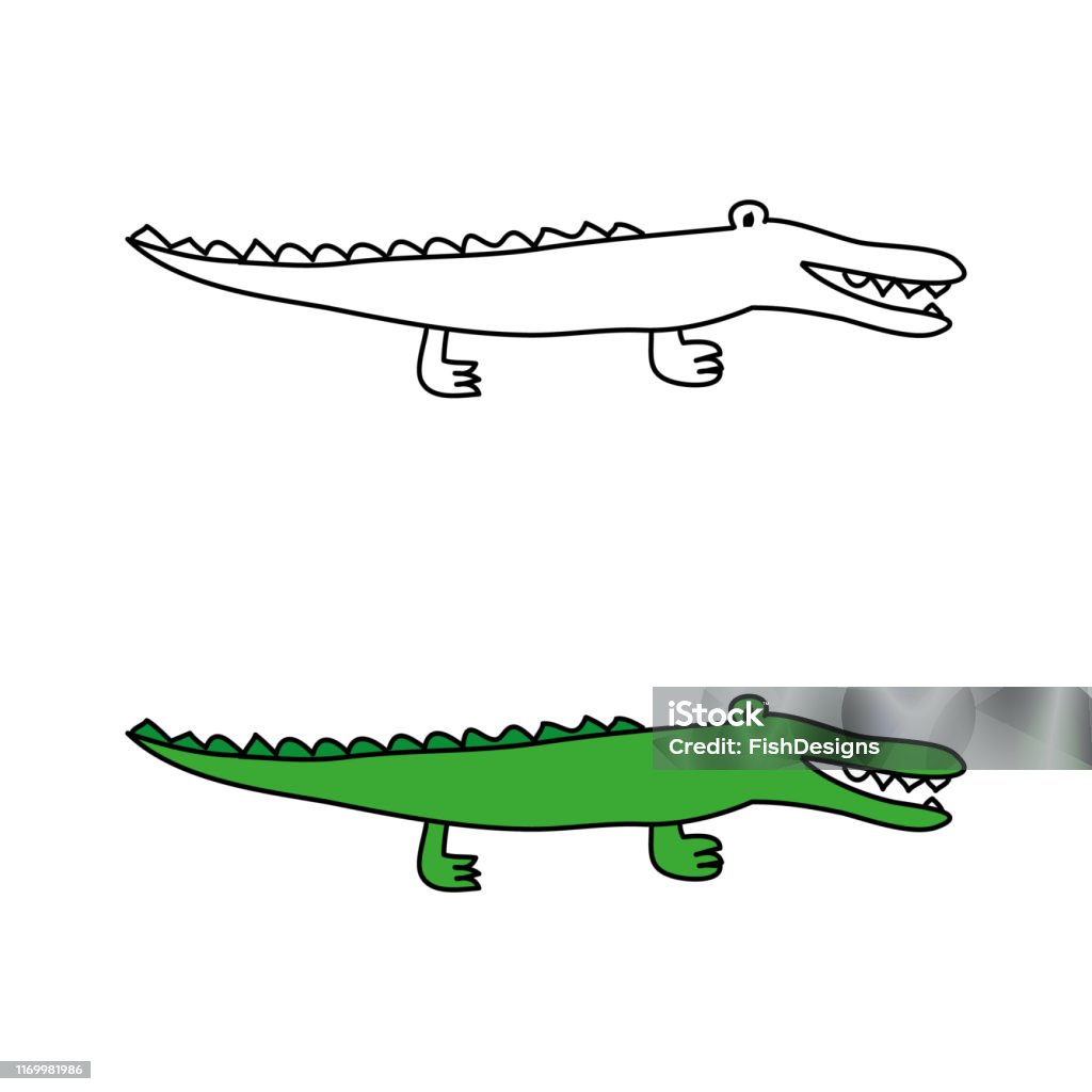 Crocodile 3 Stock Illustration - Download Image Now - Animal, Animal  Wildlife, Cartoon - iStock