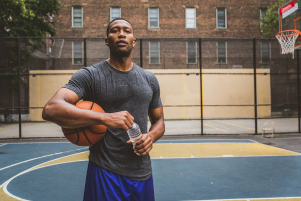 istock Basketball player training on a court in New york city 1169984792