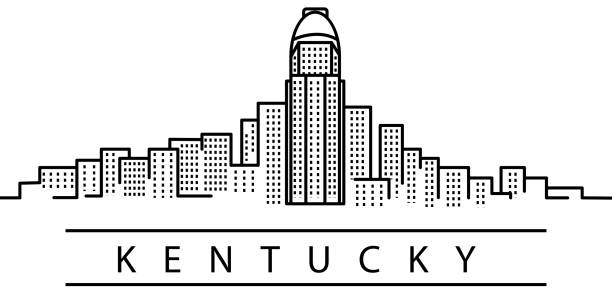 Kentucky city line icon. Element of USA states illustration icons. Signs, symbols can be used for web, logo, mobile app, UI, UX Kentucky city line icon. Element of USA states illustration icons. Signs, symbols can be used for web, logo, mobile app, UI, UX on white background louisville city icons stock illustrations