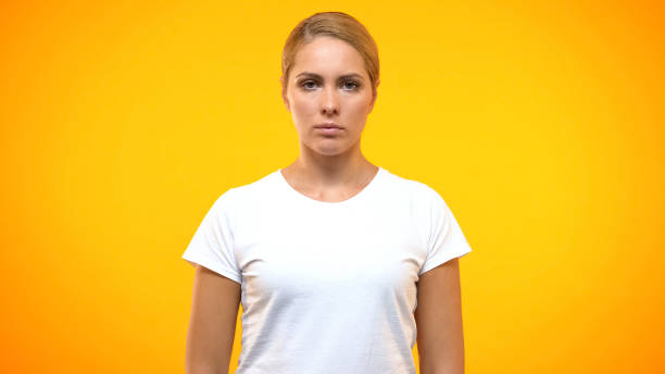 istock Serious lady looking camera, female rights, inner power, strength confidence 1169985967