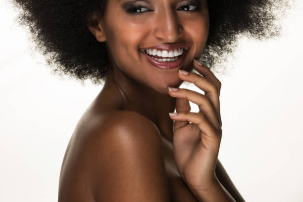 istock Beautiful black woman, beauty studio set 1169987034