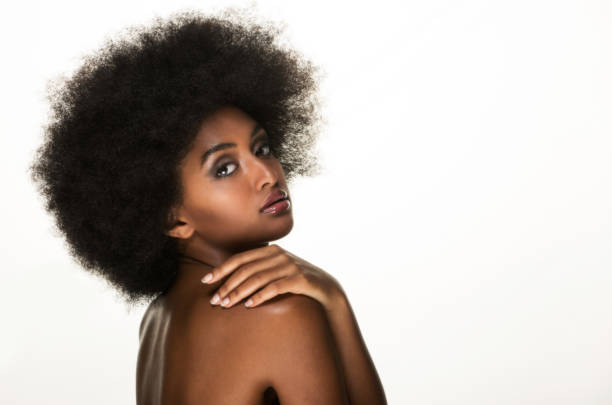 istock Beautiful black woman, beauty studio set 1169987036
