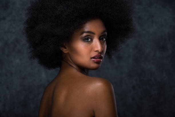 istock Beautiful black woman, beauty studio set 1169987041