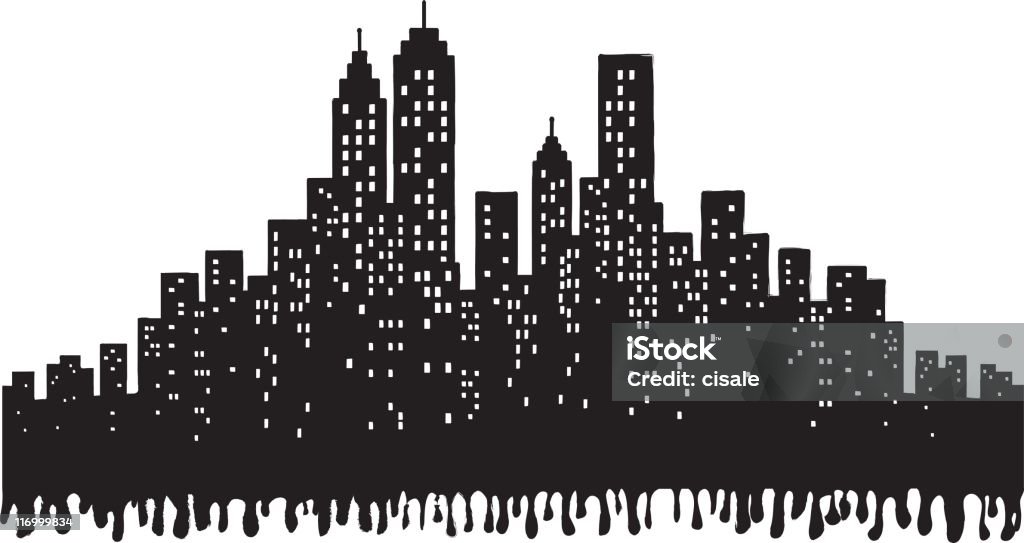 Grunge City Skyline silhouette illustration please check my lightbox for more cityviews. Mafia stock vector