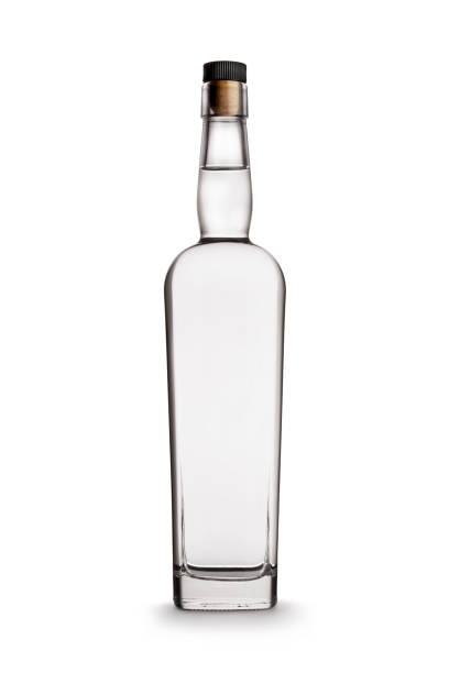 istock Tall Clear Glass Bottle - Vodka / Gin - Shadow - Clipping Path 1169998922