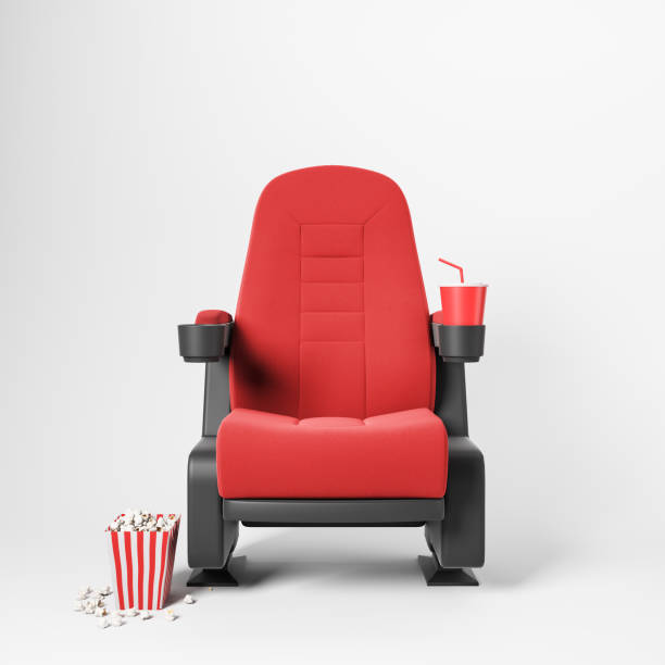 istock Red cinema chair on white background 1169999206