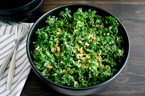 A bowl of kale salad