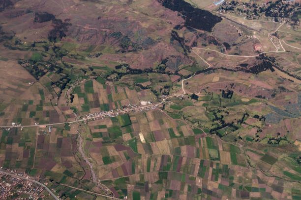 istock View Of Peru Landscape From Airplane Rural Fields 1170014375