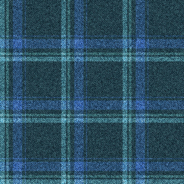 ilustrações, clipart, desenhos animados e ícones de textura sem emenda do teste padrão da sarja de nimes. tecido jeans na cela. - plaid checked pattern sewing