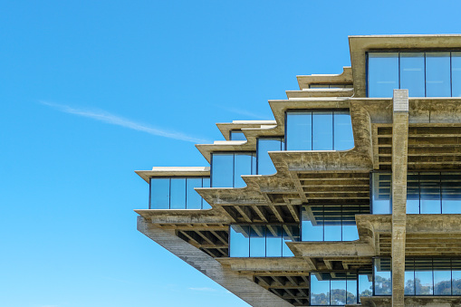Geisel Library is the main library building of the University of California San Diego Library. It is named in honor of Audrey and Theodor Seuss Geisel. USA.