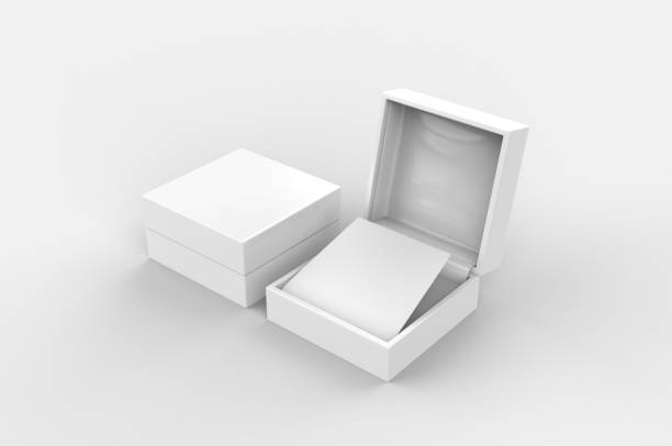 Blank Earring Box For Branding. 3d illustration rendering. Blank Earring Box For Branding. 3d illustration rendering. jewelry box photos stock pictures, royalty-free photos & images