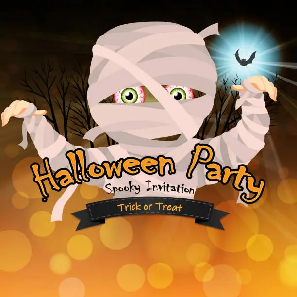 Vector illustration of Mummy Halloween Party Symbol