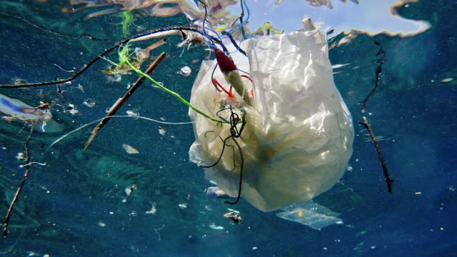 Underwater plastic pollution in the Ocean environmental issue