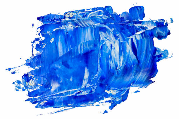 istock Blue vector oil brush stroke. Abstract varnish splash trace shape. Glossy oil paint smear on white background. Eps 10 illustration. 1170034096