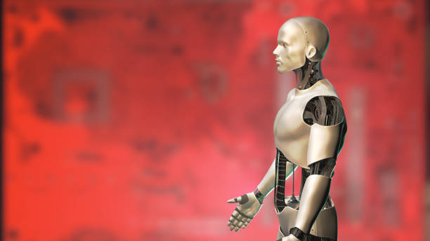 istock humanoid robot, cyborg  in front of a red electrical circuit background (3d illustration) 1170034107
