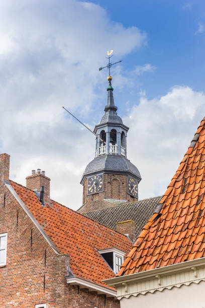 istock Church tower over rooftops in Blokzijl 1170041700