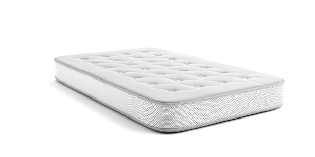 istock Mattress single isolated on white background. 3d illustration 1170041756