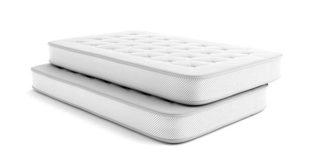 istock Mattresses two single isolated on white background. 3d illustration 1170041757