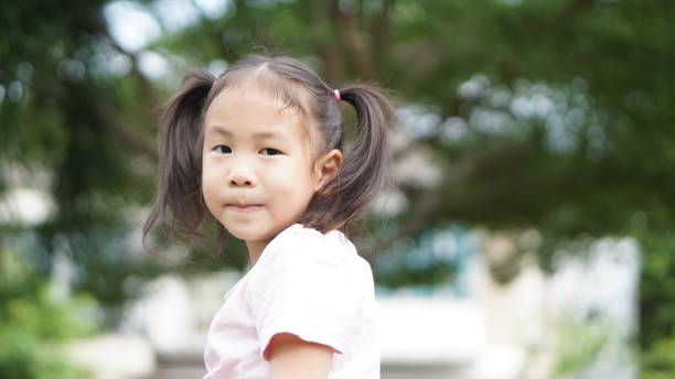 istock Asian little girl sit on park 1170045405