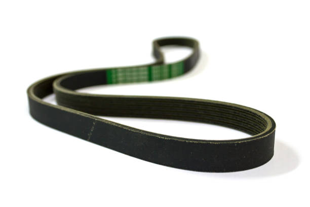 istock New drive belt on white background, Isolated, V-shaped belt. 1170045776