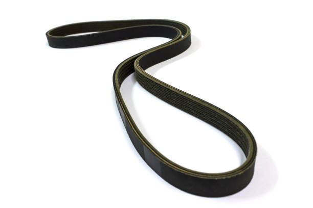 istock New drive belt on white background, Isolated, V-shaped belt. 1170045795