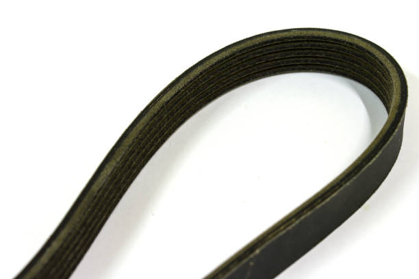 istock New drive belt on white background, Isolated, V-shaped belt. 1170045815