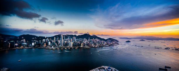 istock Hong Kong Victoria Harbor from Air 1170047019