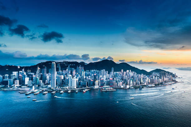 istock Hong Kong Victoria Harbor from Air 1170047598